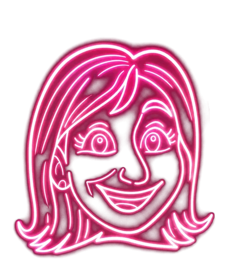 Caricatura al neon di Federica, Sunseri's Diner